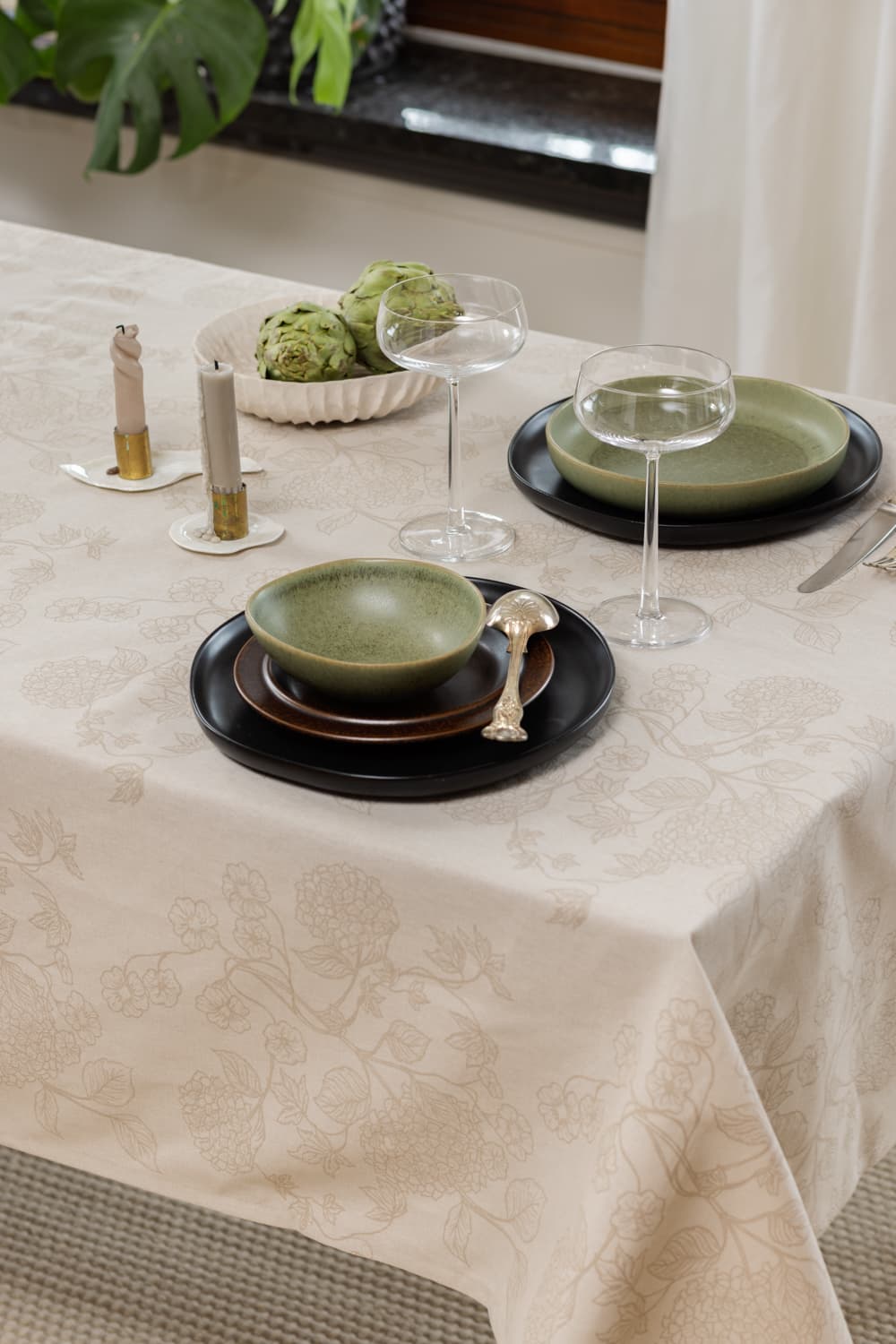 Dukar - Bomullsduk Minna (beige) (Storlek: 140 x 250)