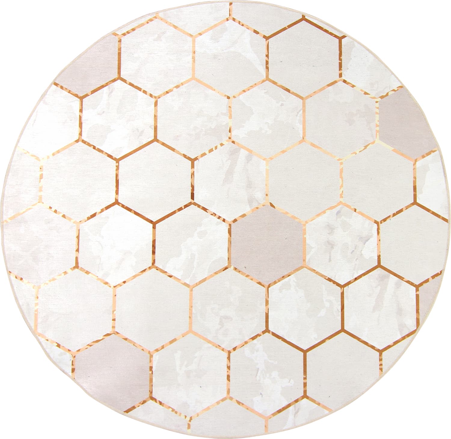 Rund matta - Morino (beige/vit/guld) (Storlek: Ø 160 cm)