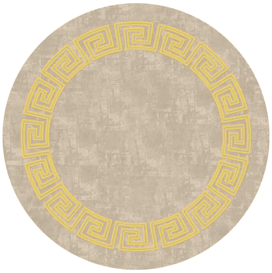 Rund matta - Myra (beige/gul) (Storlek: Ø 180 cm)
