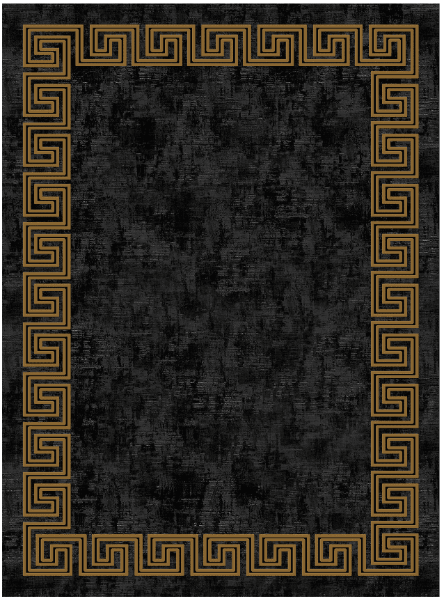 Wiltonmatta - Myra (svart/guld) (Storlek: 200 x 280 cm)