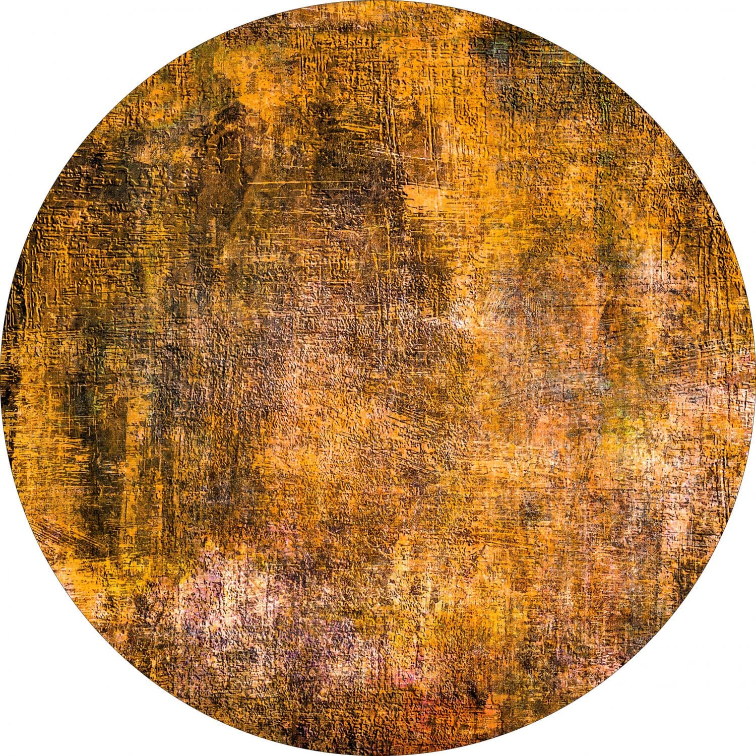 Rund matta - Biella (orange) (Storlek: Ø 160 cm)
