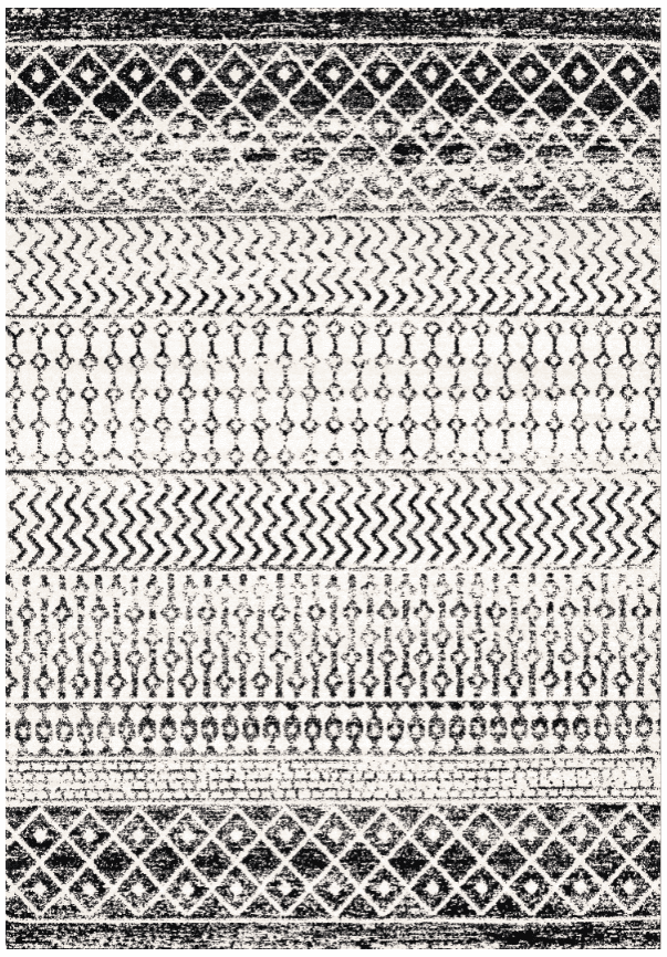 Wiltonmatta - Ovada (svart/vit) (Storlek: 200 x 280 cm)