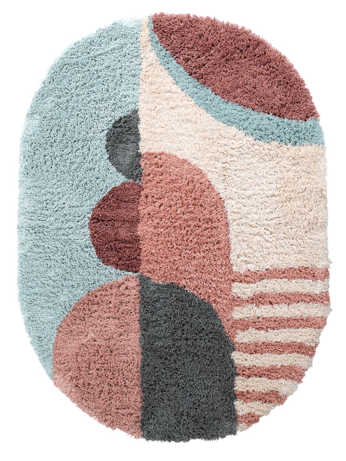 Oval matta - Tropea Natural Cotton Shaggy (multi) (Storlek: 80 x 150 cm)
