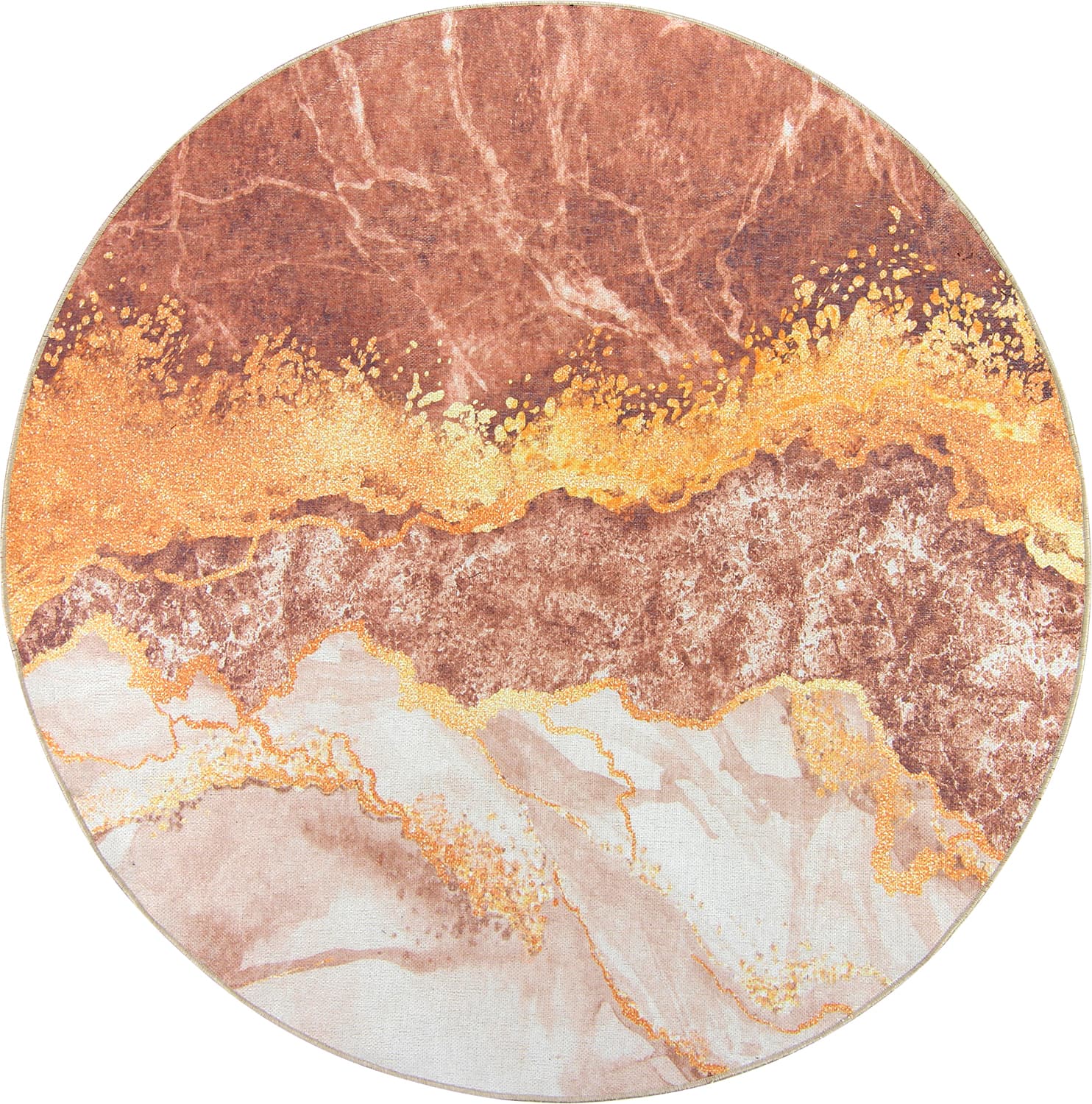 Rund matta - Padova (rosa/multi) (Storlek: Ø 200 cm)