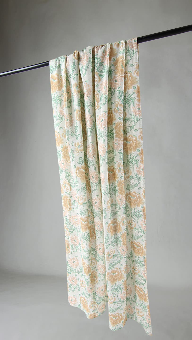 Gardiner - Bomullsgardin Almira (gul) (Storlek: 140 x 300 cm)