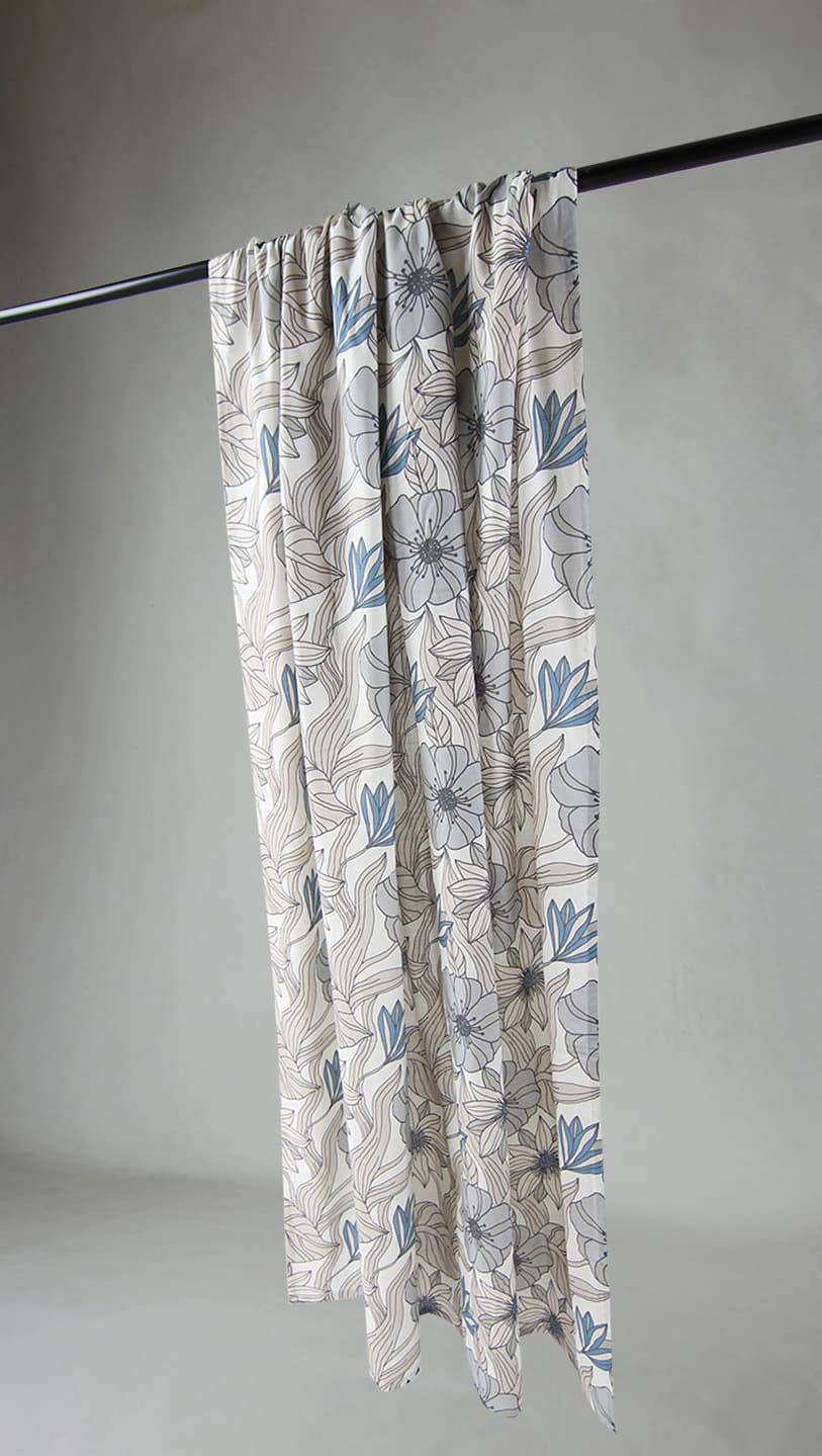 Gardiner - Bomullsgardin Aurelia (blå) (Storlek: 140 x 250 cm)