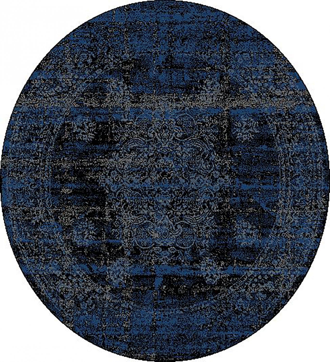 Rund matta - Peking Royal (marinblå) (Storlek: Ø 200 cm)