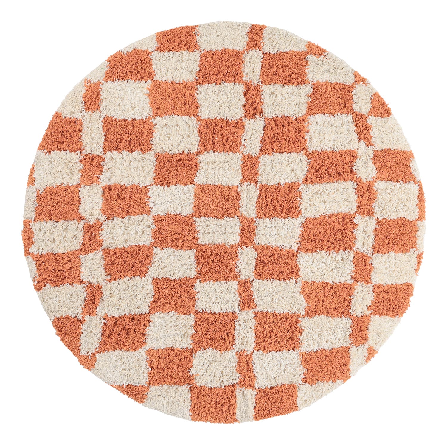 Rund matta - Atrani Natural Cotton Shaggy (orange) (Storlek: Ø 120 cm)