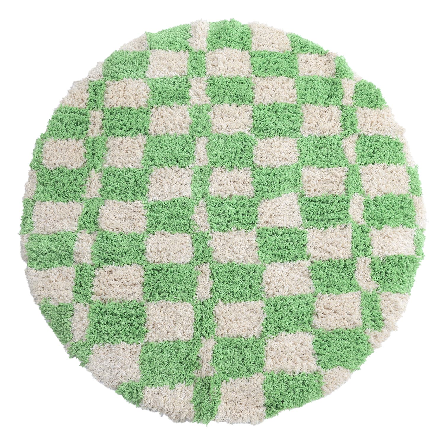 Rund matta - Atrani Natural Cotton Shaggy (grön) (Storlek: Ø 160 cm)