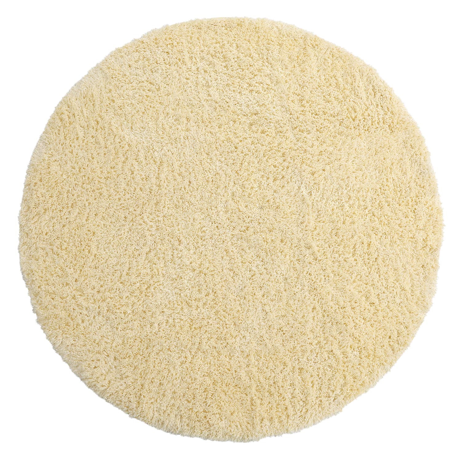 Rund matta - Combarro Solid Cotton Shaggy (ljusgul) (Storlek: Ø 160 cm)