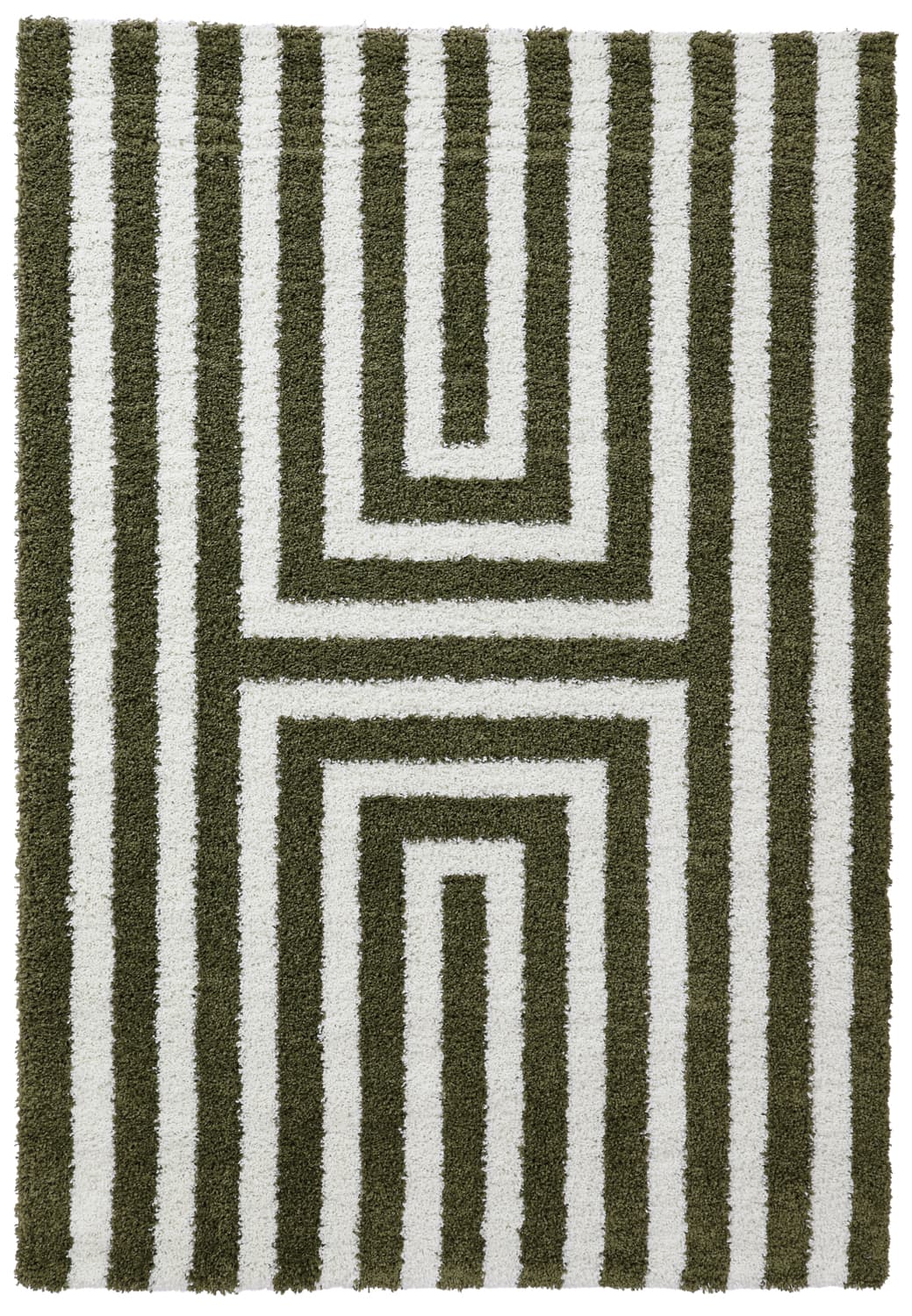 Ryamattor - Imilchil (vit/grön) (Storlek: 240 x 340 cm)
