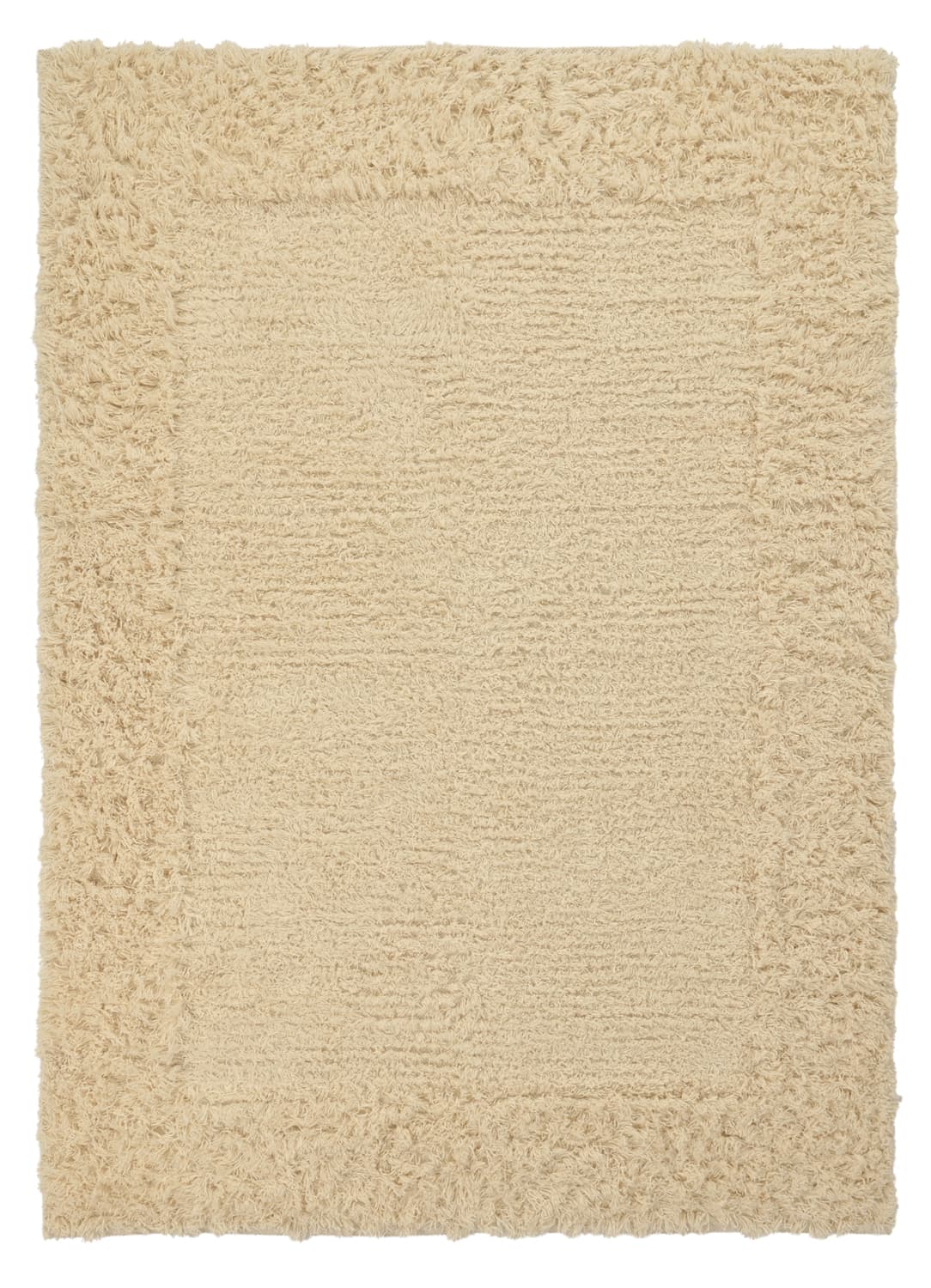 Ryamatta - Melilla Hand Woven Wool Shaggy (natur) (Storlek: 200 x 290 cm)