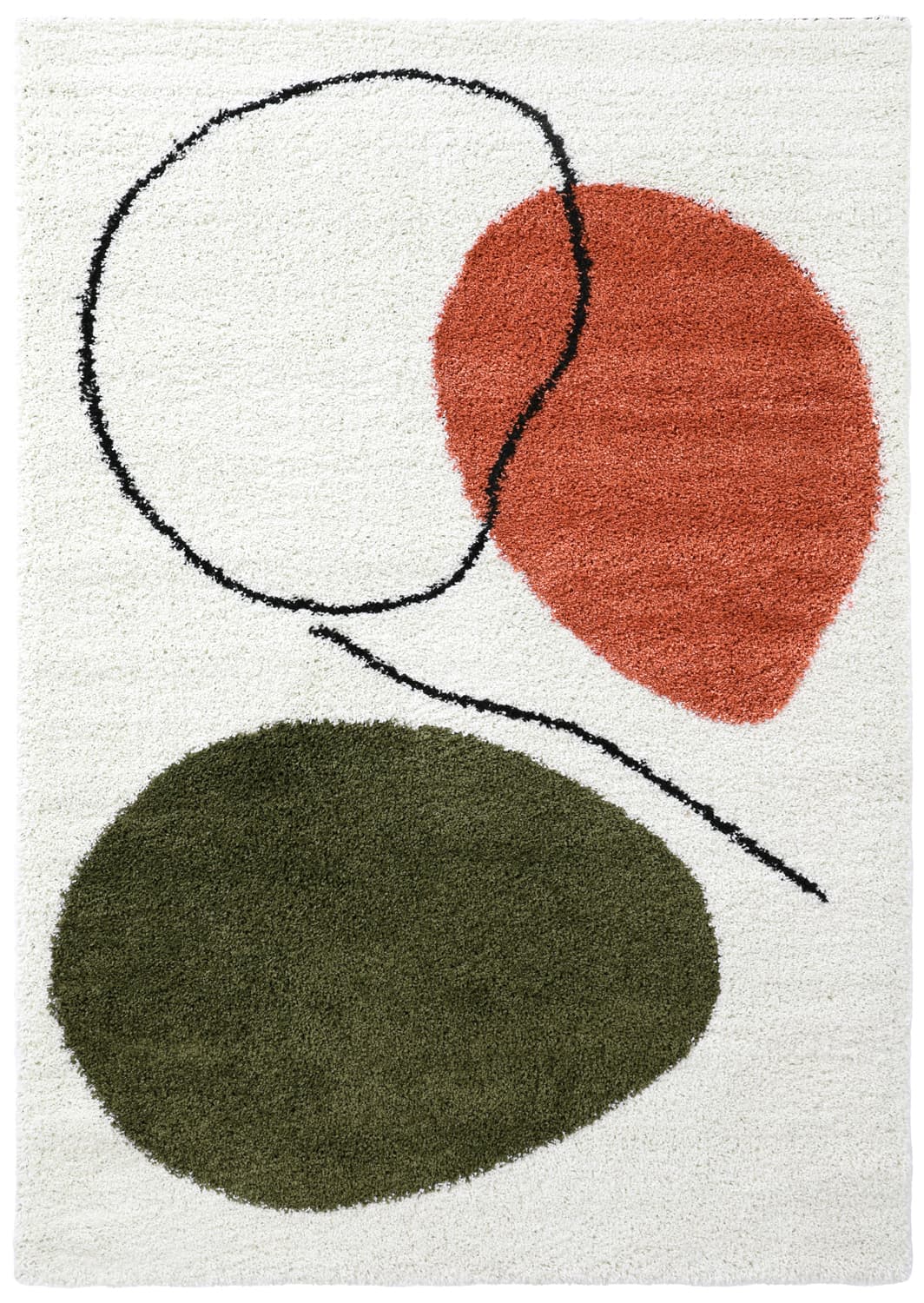 Ryamattor - Sanghar (vit/orange/grön) (Storlek: 200 x 290 cm)
