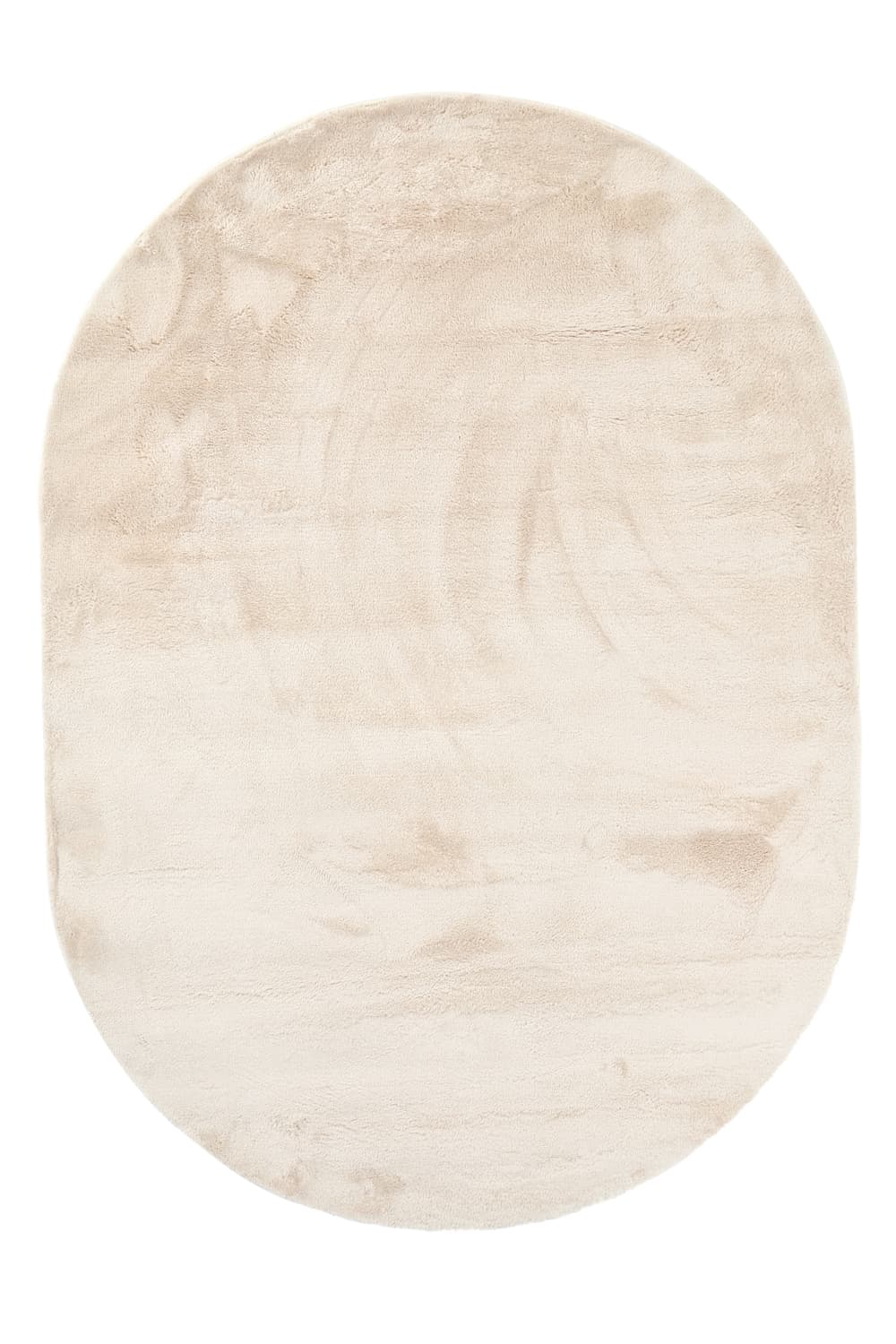 Oval Ryamatta - Aranga Super Soft Fur (beige) (Storlek: 160 x 230 cm)