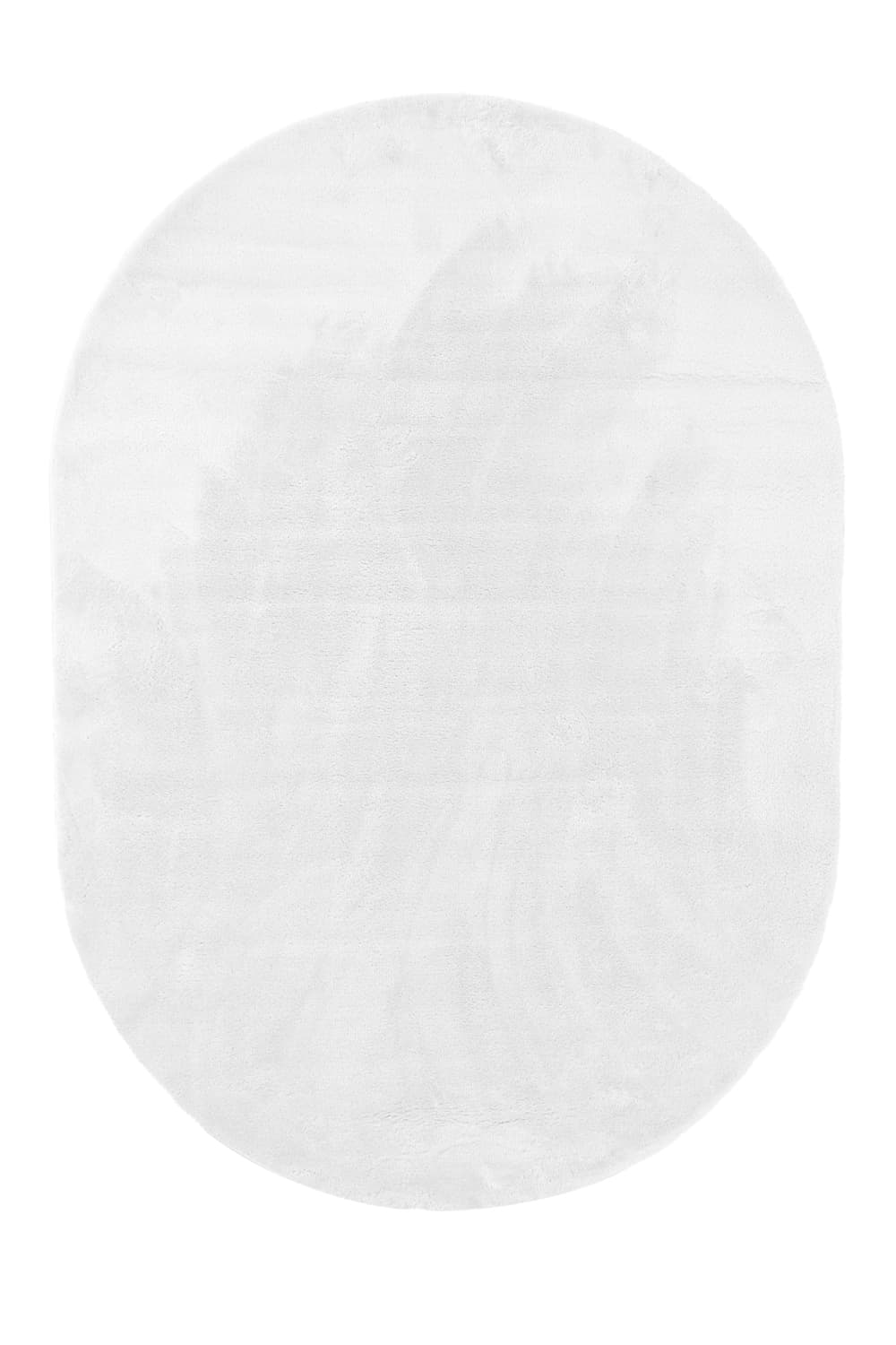 Oval Ryamatta - Aranga Super Soft Fur (vit) (Storlek: 140 x 200 cm)