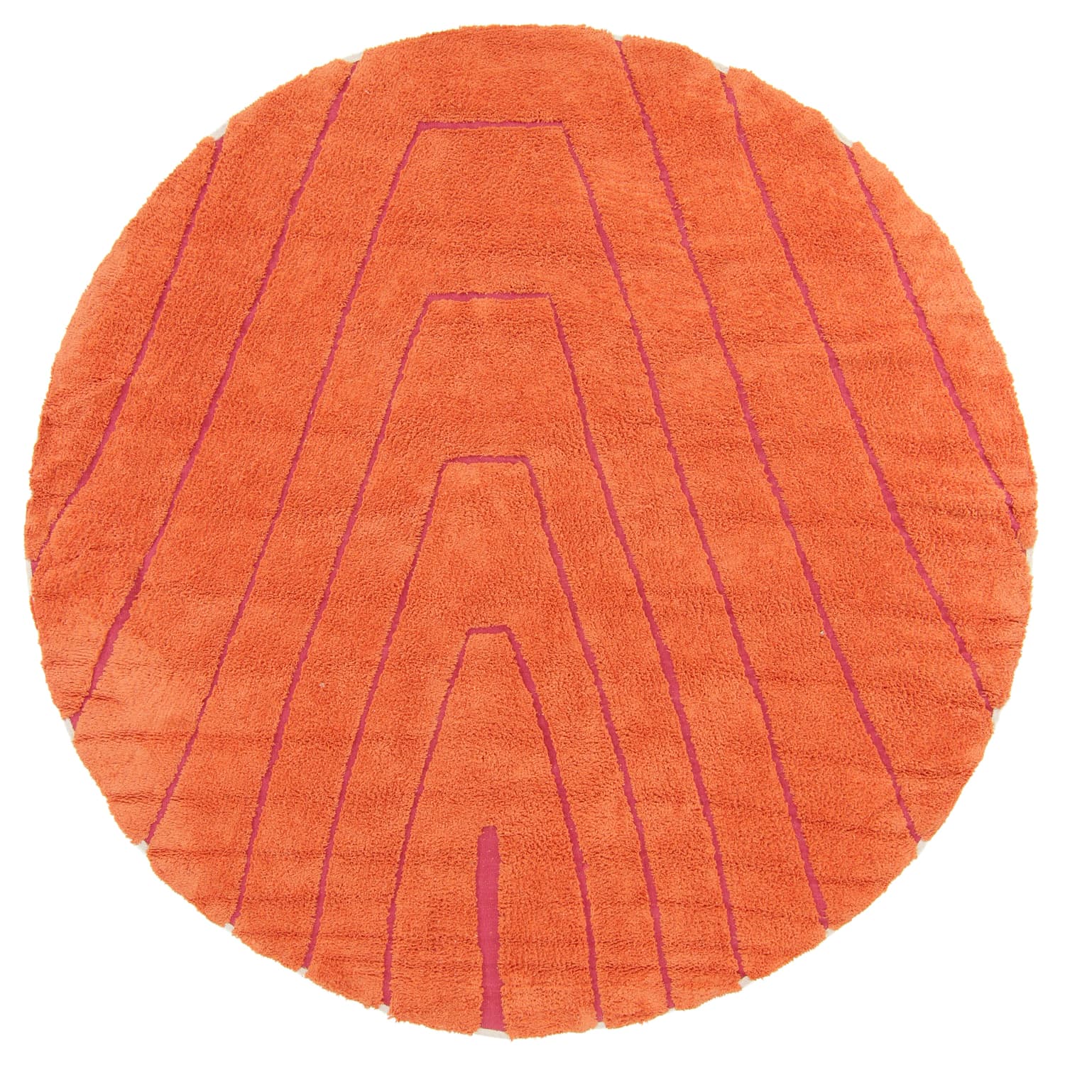 Rund matta - Sivia Natural Cotton Shaggy (röd/orange) (Storlek: Ø 200 cm)