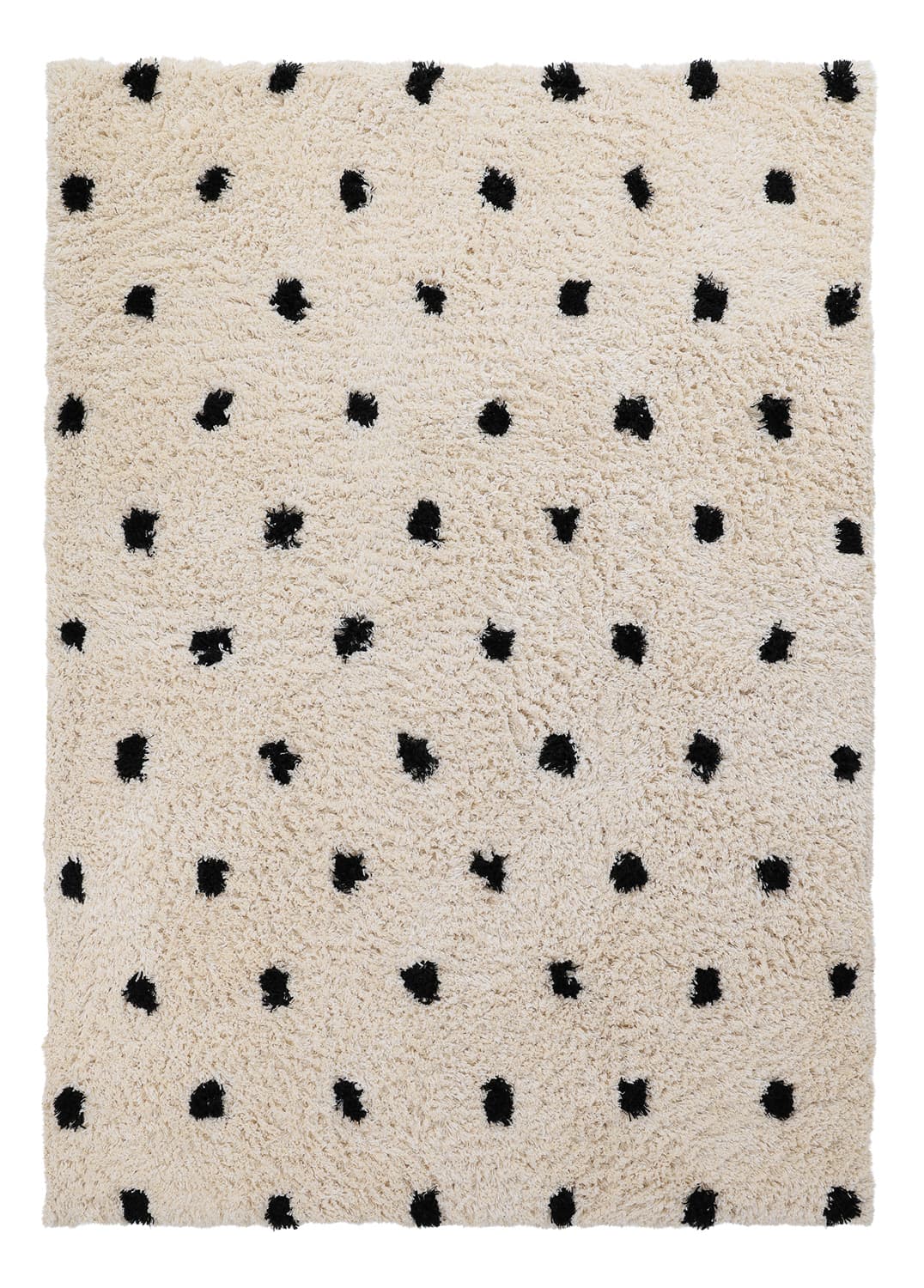 Ryamattor - Soria Natural Cotton Shaggy (offwhite/svart) (Storlek: 240 x 340 cm)