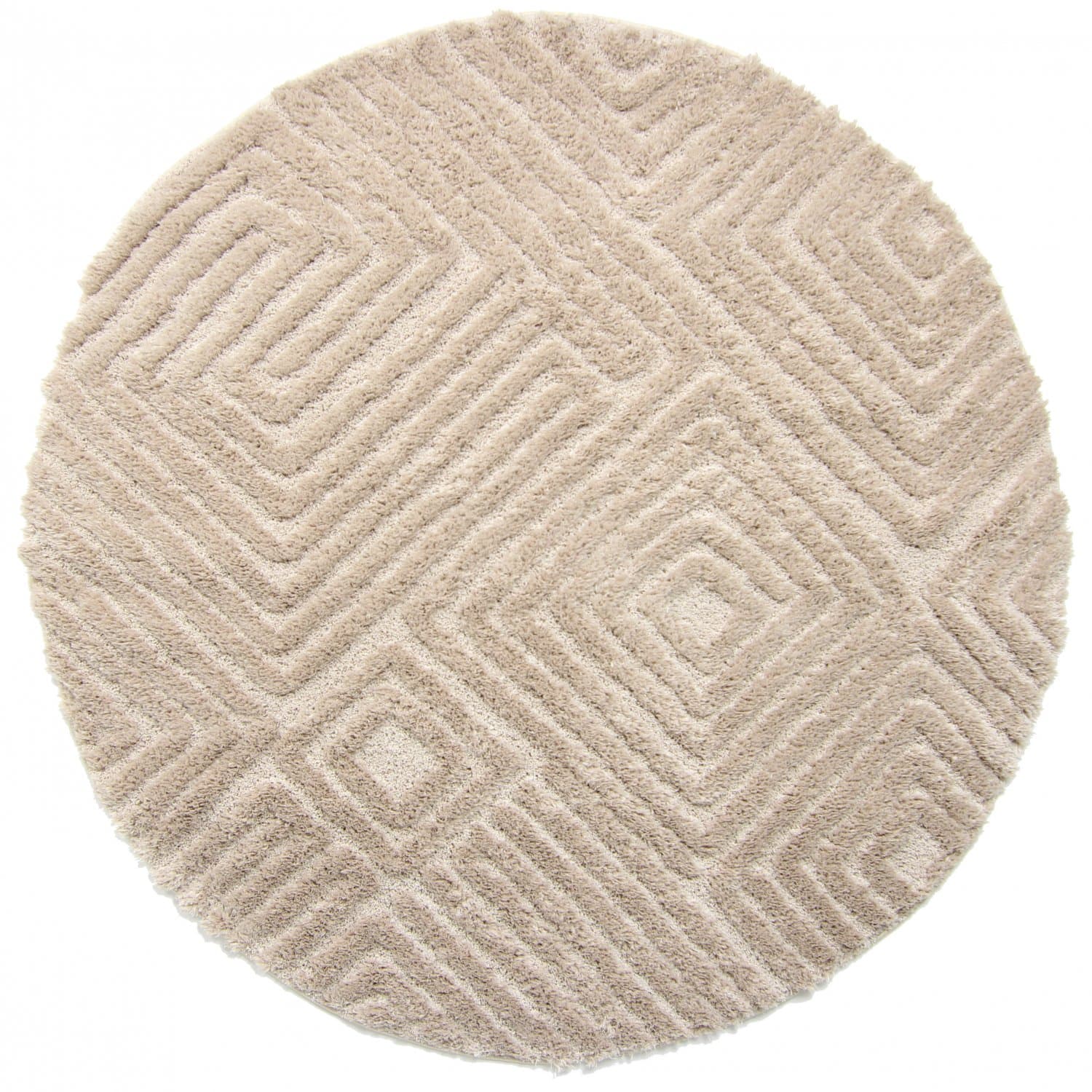 Runda mattor - Monti (beige) (Storlek: Ø 120 cm)