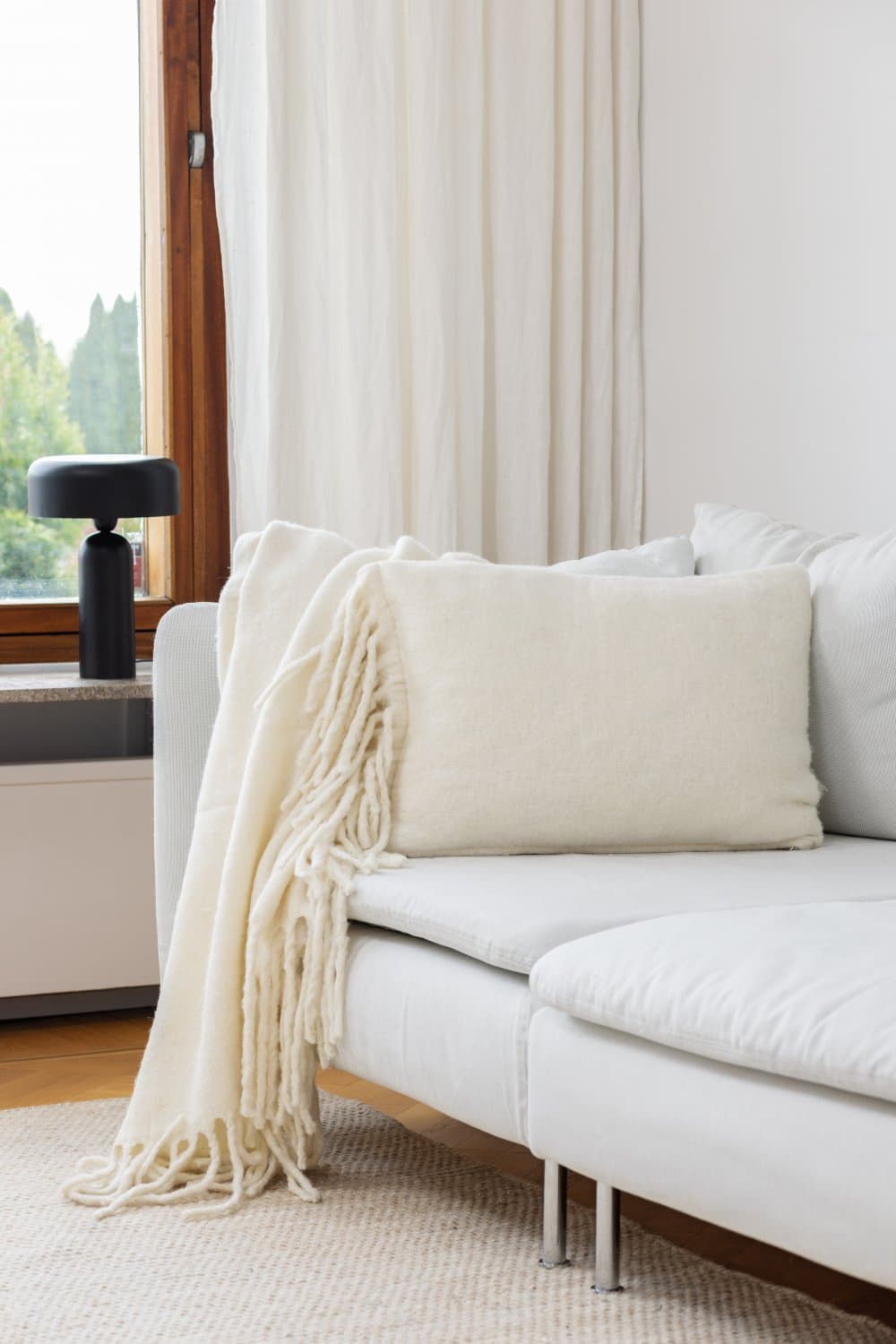 Kuddfodral i ullmix - Samantha (offwhite) (Storlek: 40 x 60 cm)
