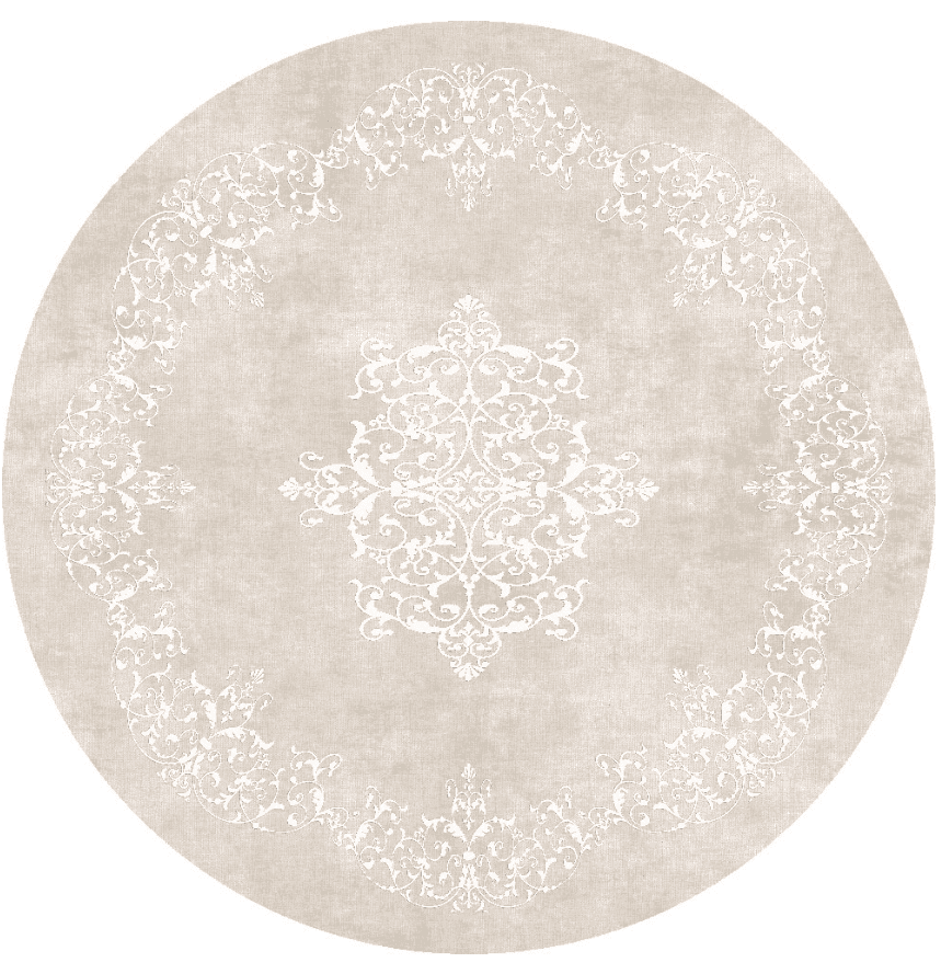 Rund matta - Santi (beige/vit) (Storlek: Ø 240 cm)