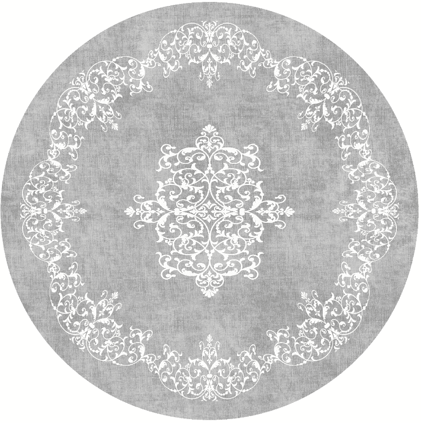Rund matta - Santi (grå/vit) (Storlek: Ø 120 cm)
