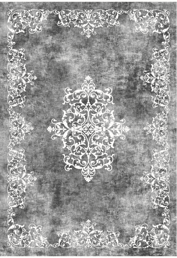 Wiltonmatta - Santi (mörkgrå/vit) (Storlek: 200 x 280 cm)