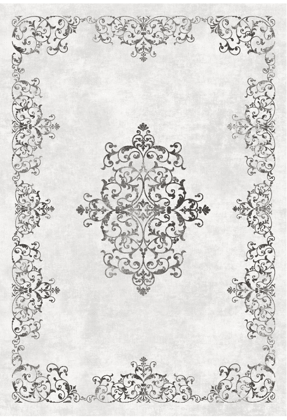 Wiltonmatta - Santi (vit/svart) (Storlek: 200 x 280 cm)