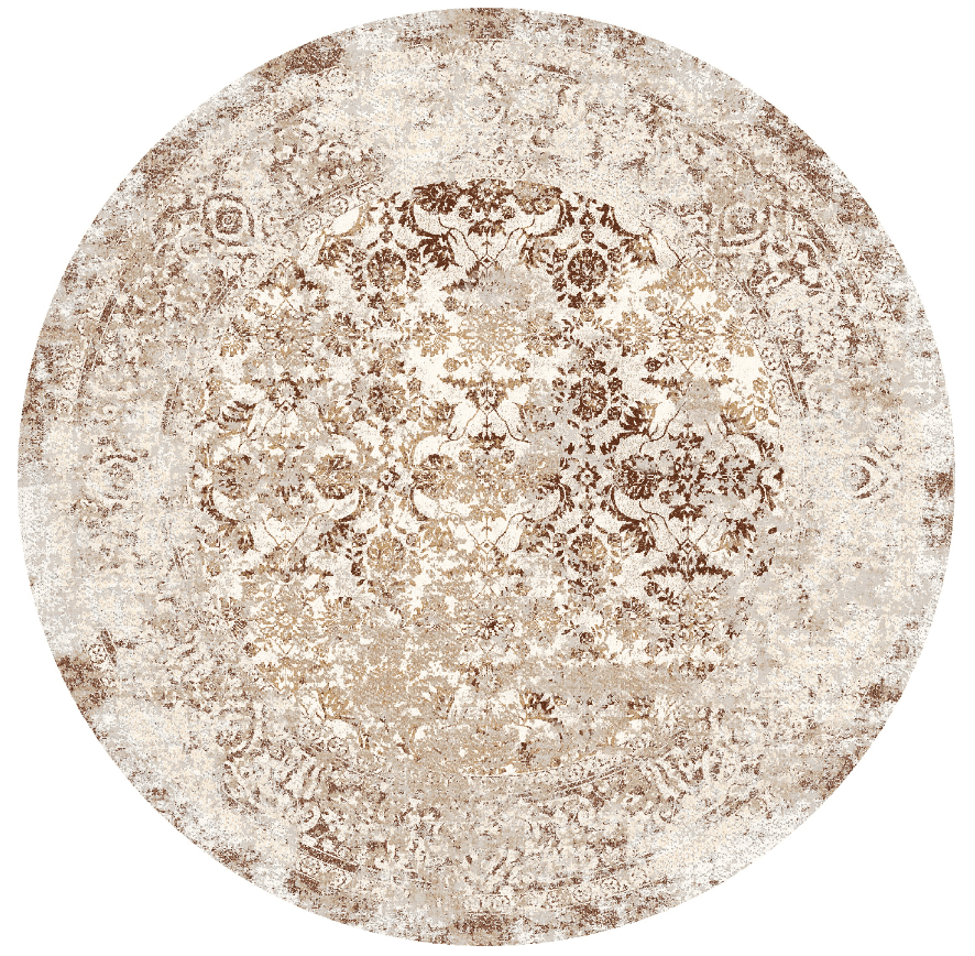 Rund matta - Denizli (beige) (Storlek: Ø 160 cm)