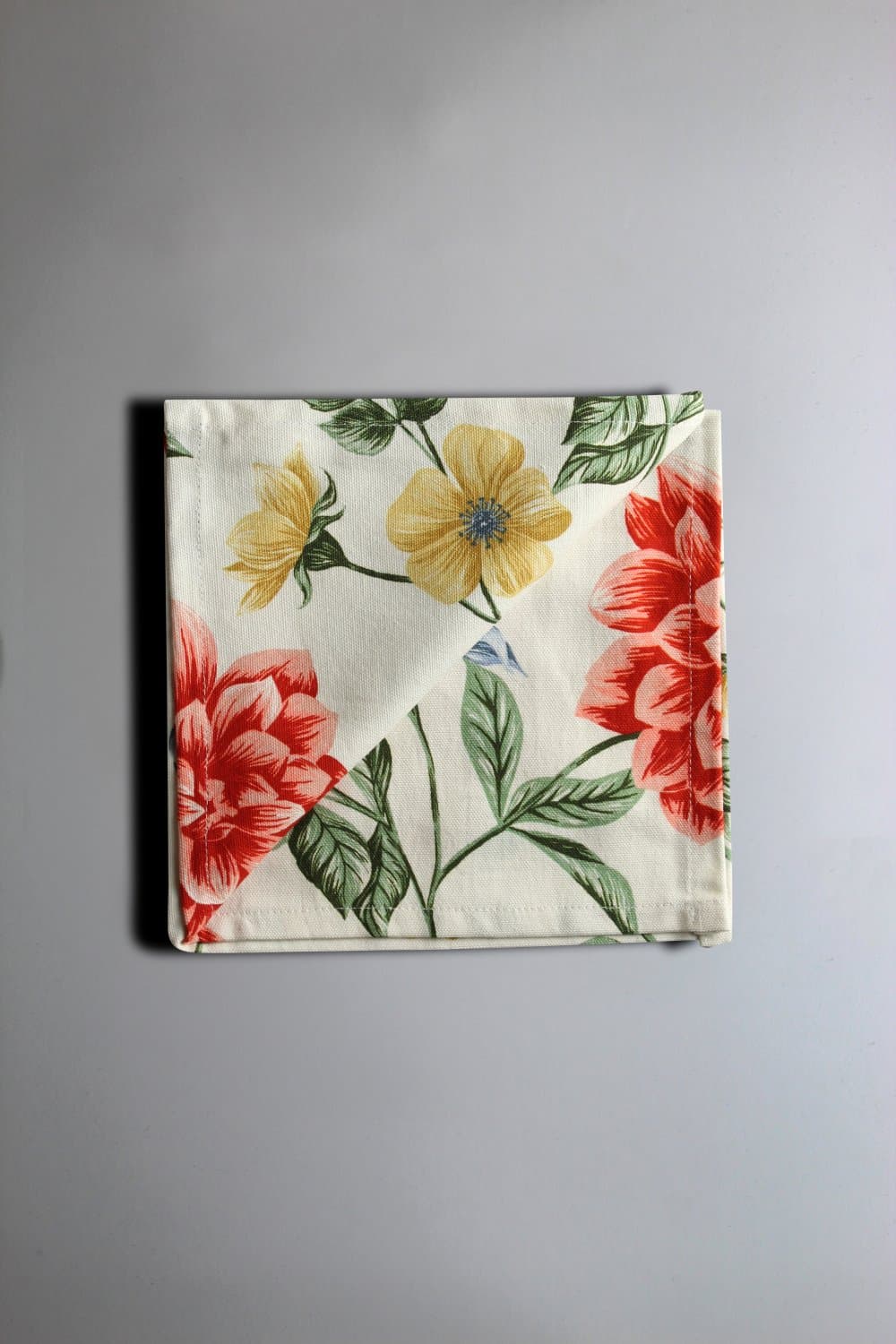 Servetter - 4-pack tygservett Dahlia (röd) (Storlek: 40 x 40 cm)