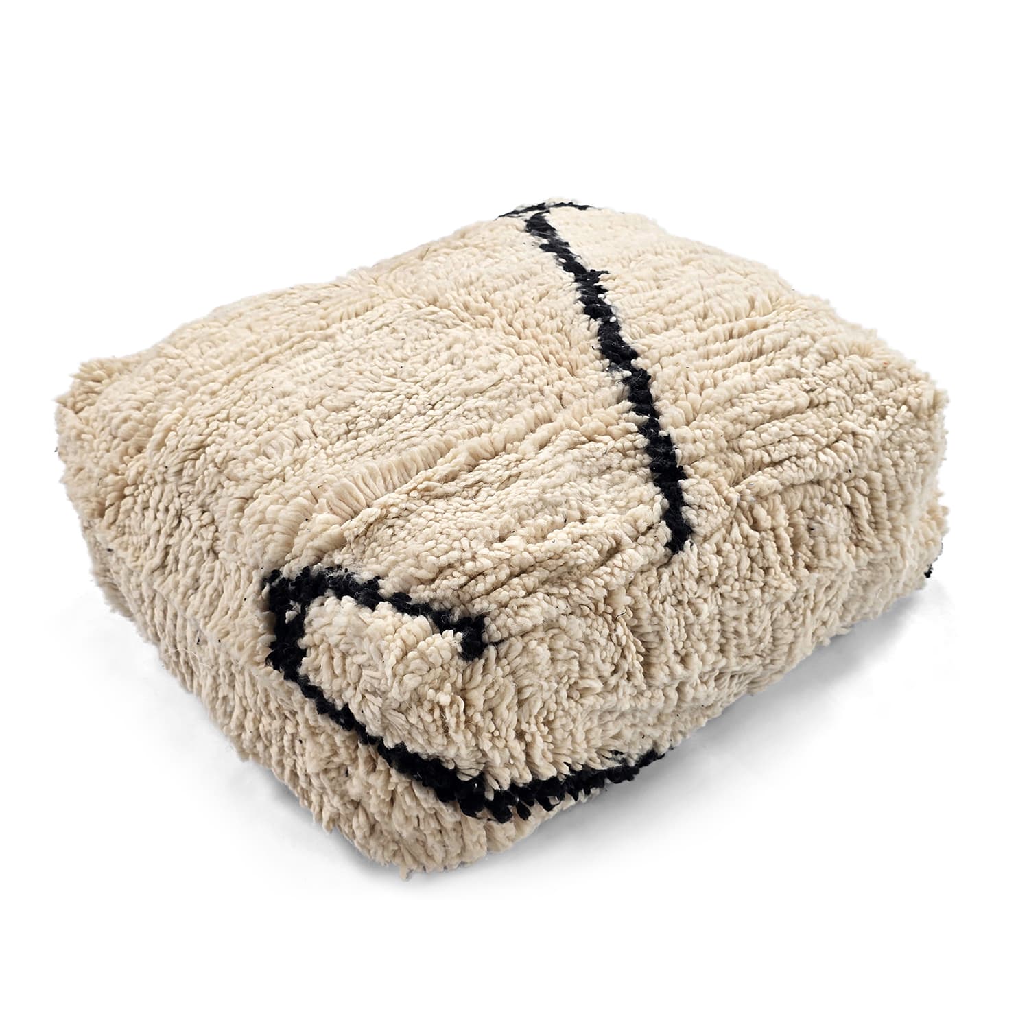 Sittpuff - Marockansk Beni Ourain 001 (Storlek: 60 x 60 cm)