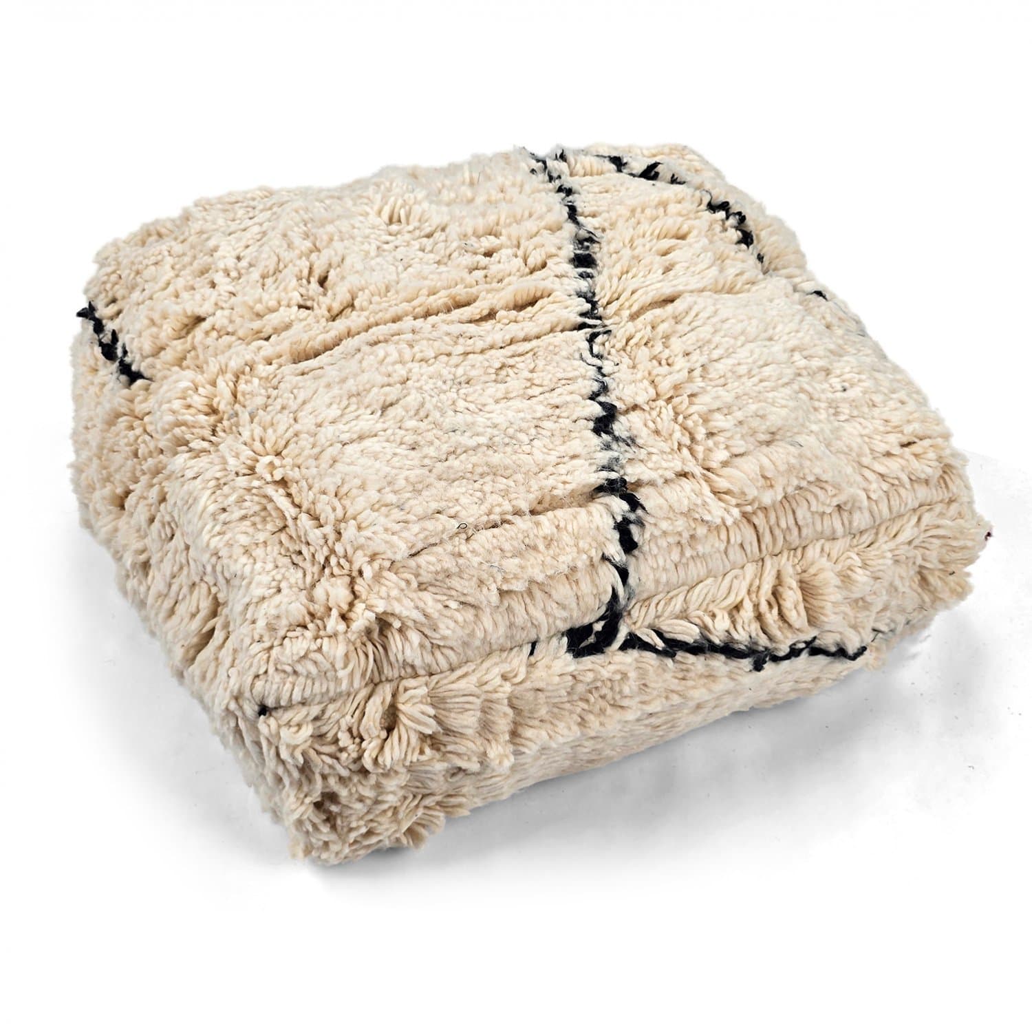 Sittpuff - Marockansk Beni Ourain 031 (Storlek: 60 x 60 cm)