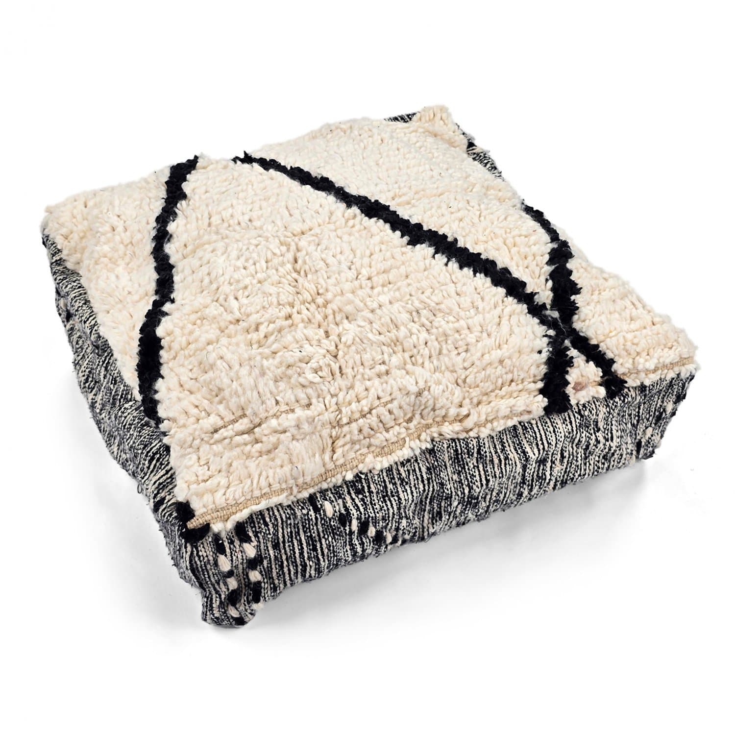 Sittpuff - Marockansk Beni Ourain 035 (Storlek: 60 x 60 cm)