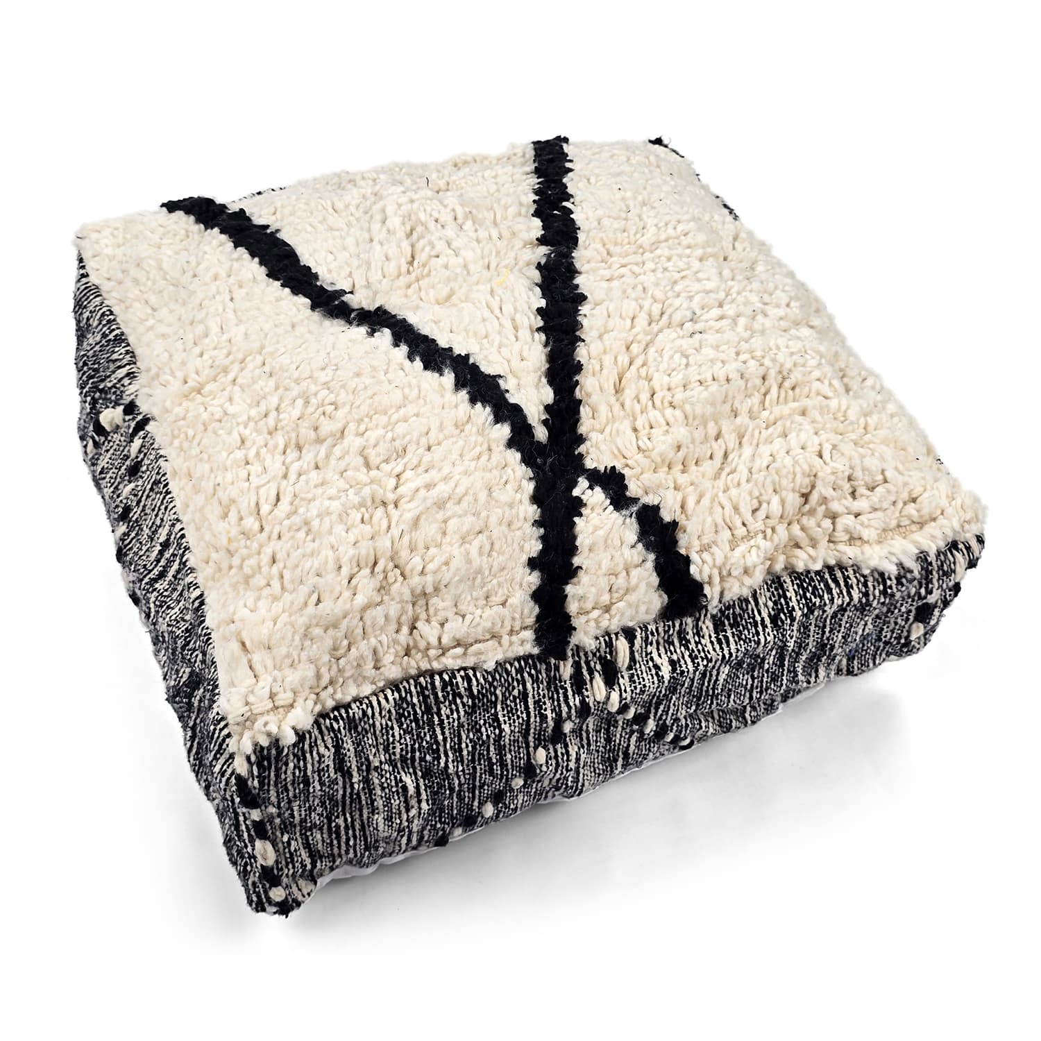 Sittpuff - Marockansk Beni Ourain 045 (Storlek: 60 x 60 cm)