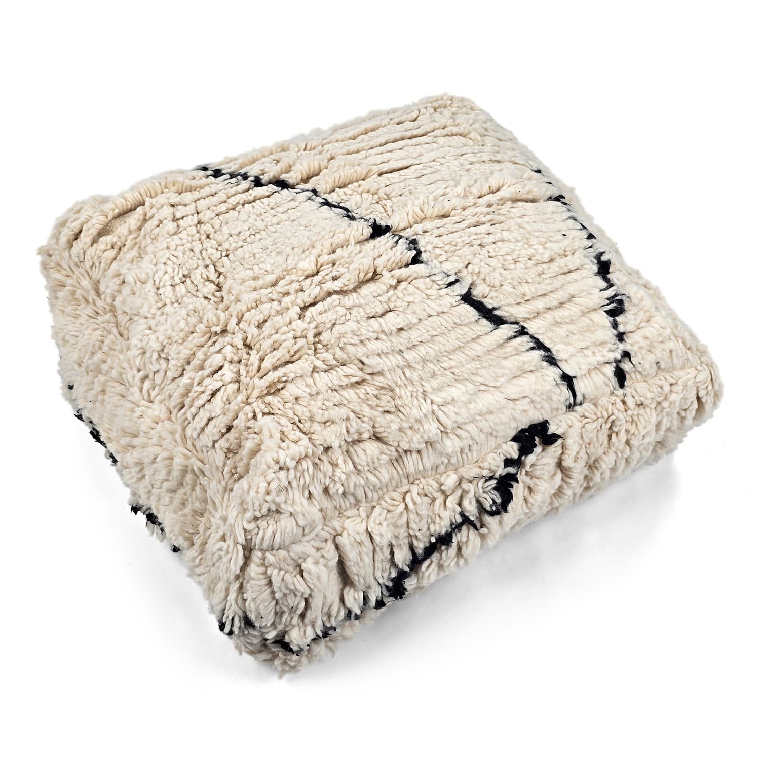 Sittpuff - Marockansk Beni Ourain 046 (Storlek: 60 x 60 cm)