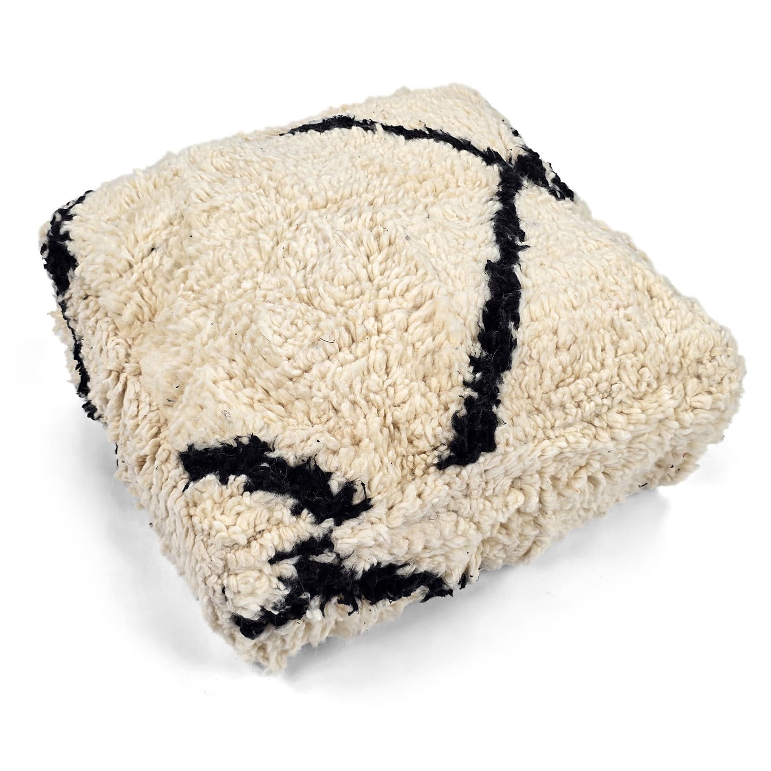 Sittpuff - Marockansk Beni Ourain 050 (Storlek: 60 x 60 cm)