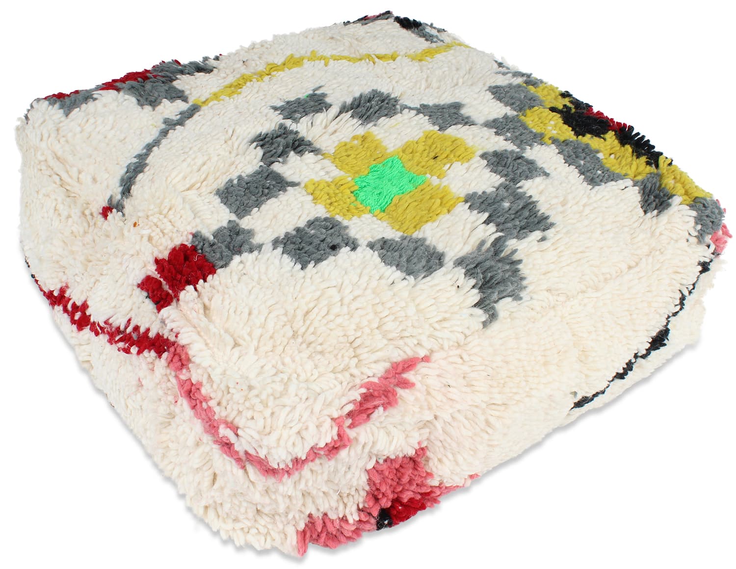 Sittpuff - Marockansk Beni Ourain (Storlek: 60 x 60 cm)
