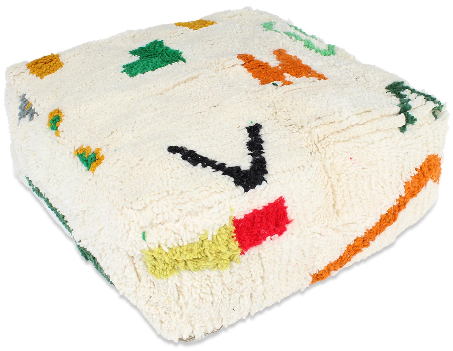Sittpuff - Marockansk Beni Ourain (Storlek: 60 x 60 cm)