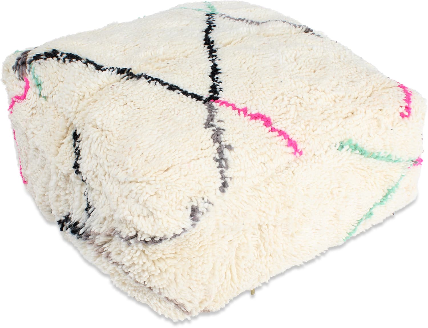 Sittpuff - Marockansk Beni Ourain (Storlek: 60 x 60 cm)