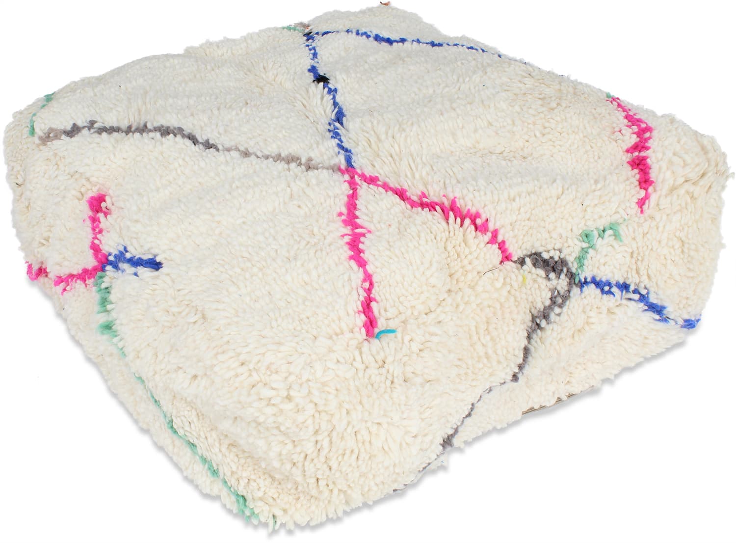 Sittpuff - Marockansk Beni Ourain (Storlek: 60 x 60 cm)