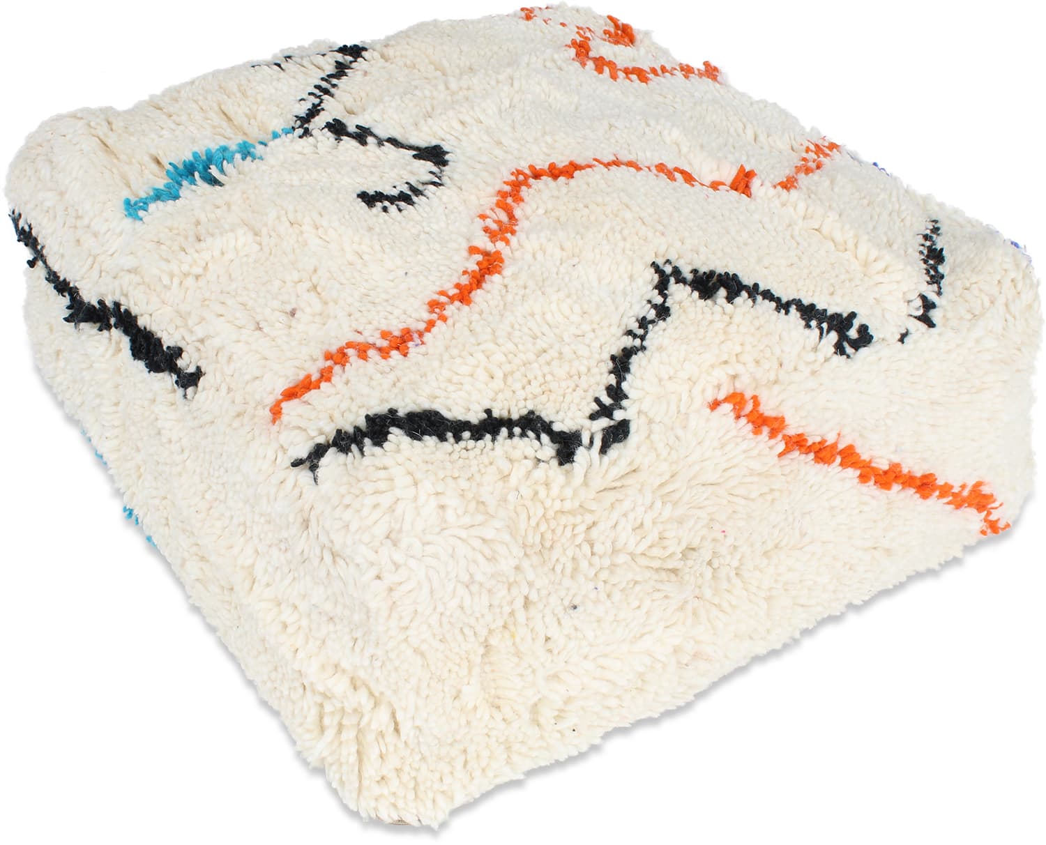 Sittpuff - Marockansk Beni Ourain (Storlek: 60 x 60 cm)