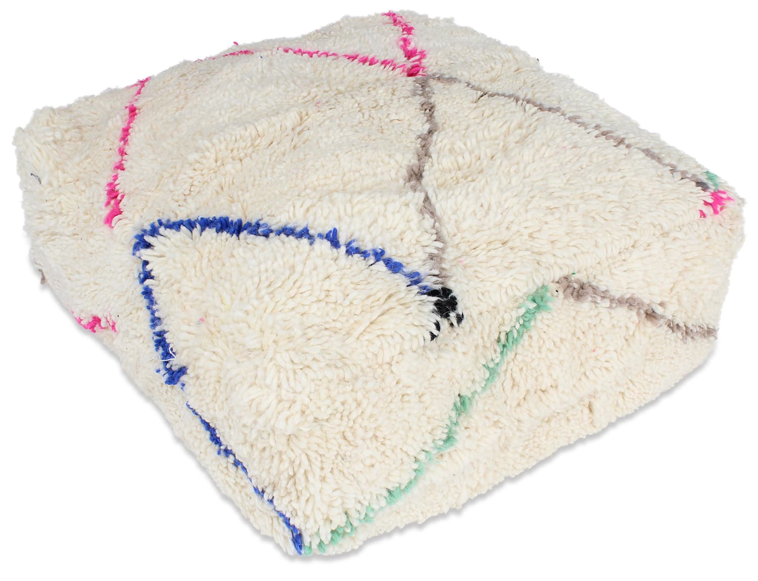 Sittpuff - Marockansk Beni Ourain (Storlek: 60 x 60 cm)