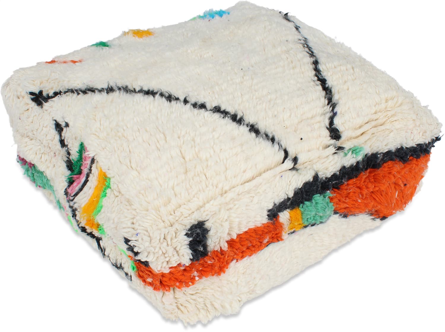 Sittpuff - Marockansk Beni Ourain (Storlek: 60 x 60 cm)