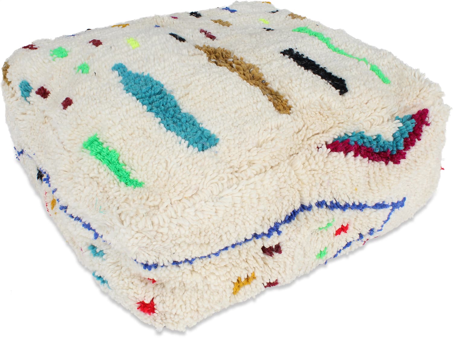 Sittpuff - Marockansk Beni Ourain (Storlek: 60 x 60 cm)
