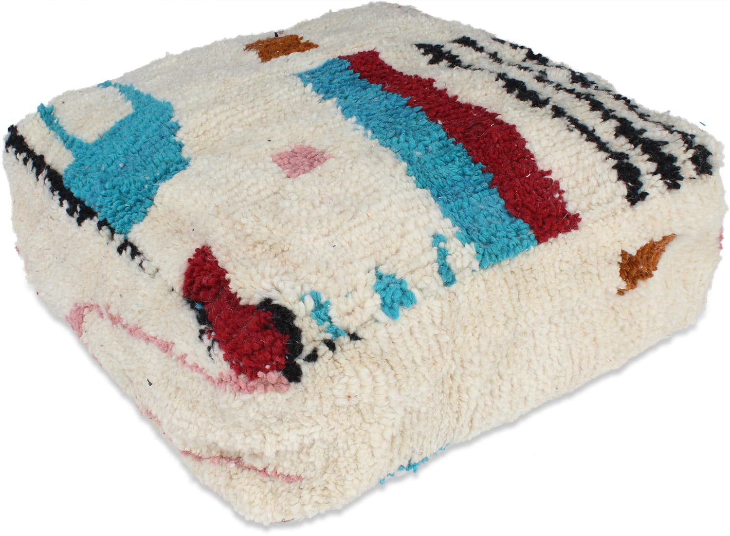 Sittpuff - Marockansk Beni Ourain (Storlek: 60 x 60 cm)
