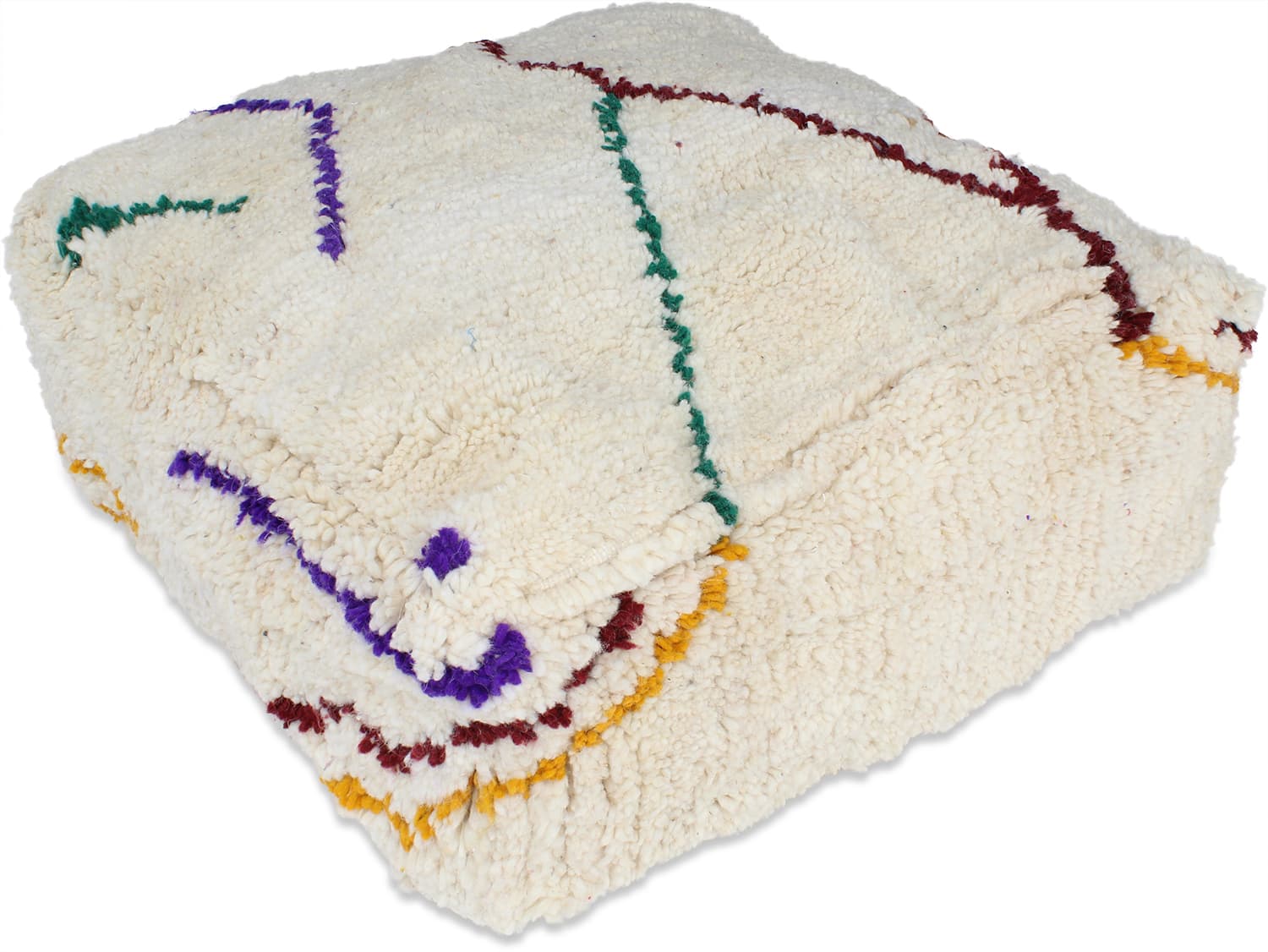 Sittpuff - Marockansk Beni Ourain (Storlek: 60 x 60 cm)