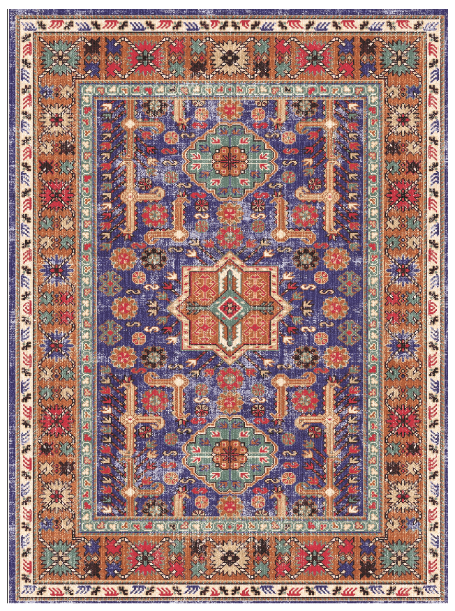 Wiltonmatta - Patnos (blå/multi) (Storlek: 200 x 280 cm)