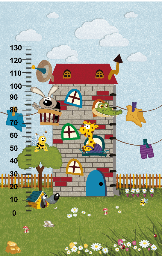 Barnmatta - Funny house (Storlek: 120 x 160 cm)