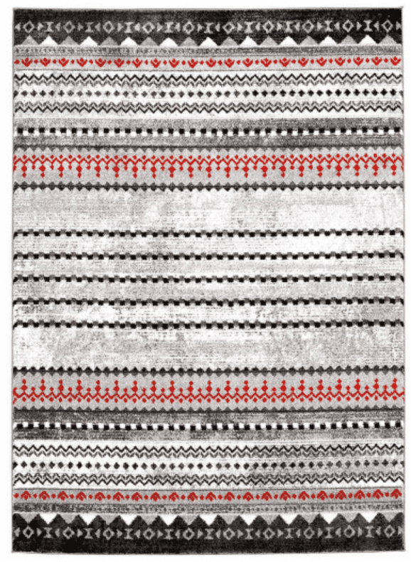 Wiltonmatta - Elduvik (röd) (Storlek: 80 x 300 cm)