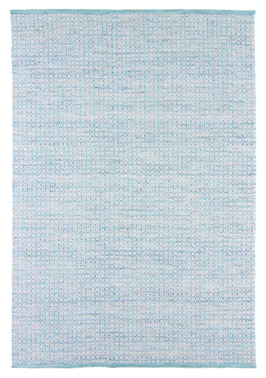 Ullmatta - Snowshill (turkos/vit) (Storlek: 80 x 150 cm)