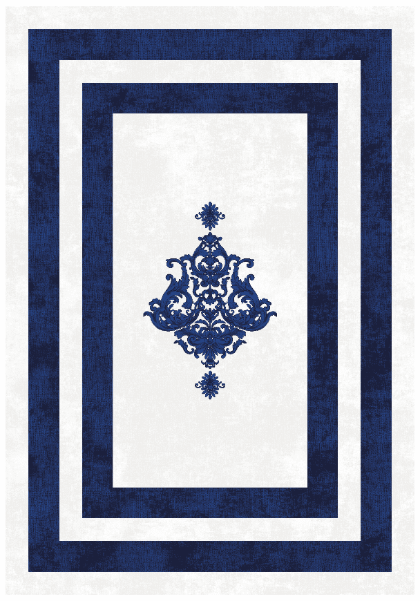 Wiltonmatta - Soros (blå/vit) (Storlek: 200 x 280 cm)